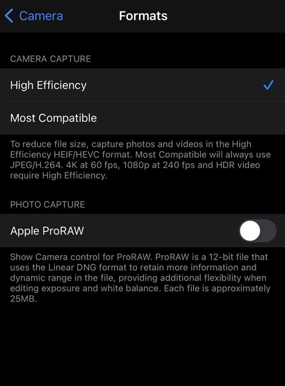 富源苹果手机维修分享如何为 iPhone 12 Pro/Max 启用 ProRAW 照片格式 